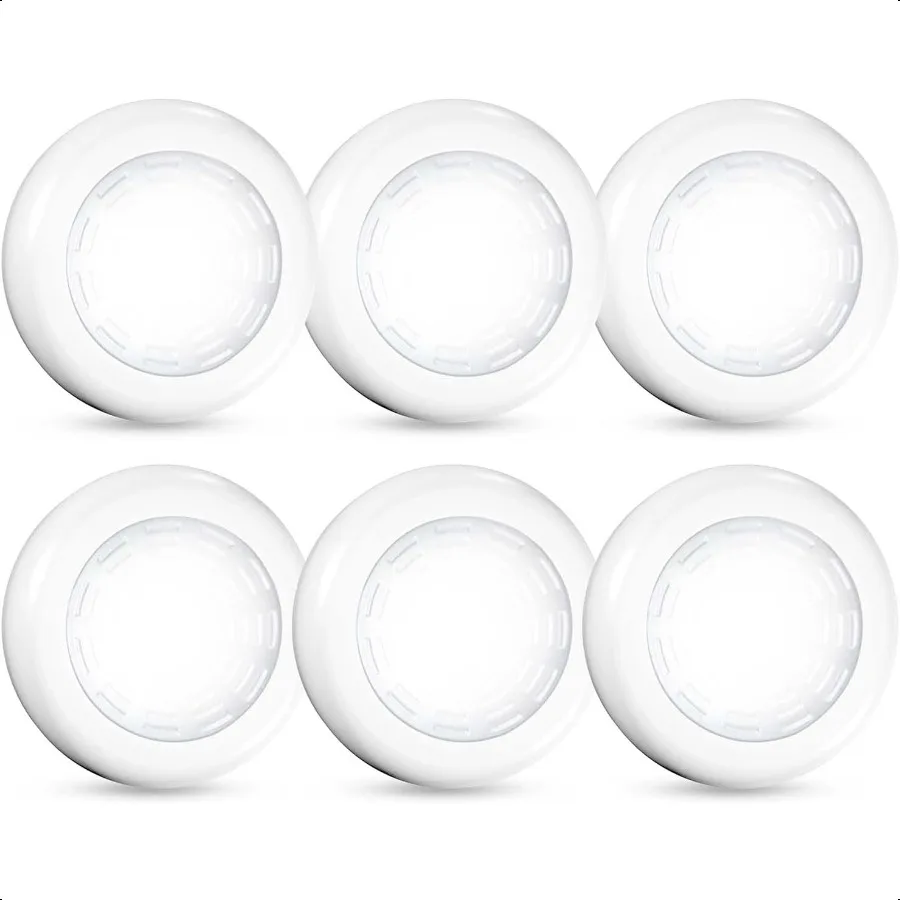 

Tap Light 6 Pack Portable LED Puck Touch Night Lights Battery Operated Under Cabinet Lighting for Kitchen Closet Classroom Indo
