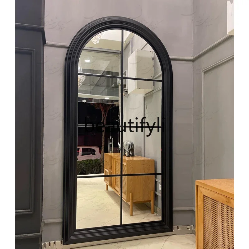 

Nordic simple arched home floor-to-ceiling full-length mirror wall-mounted full-length mirror designer mirror5556
