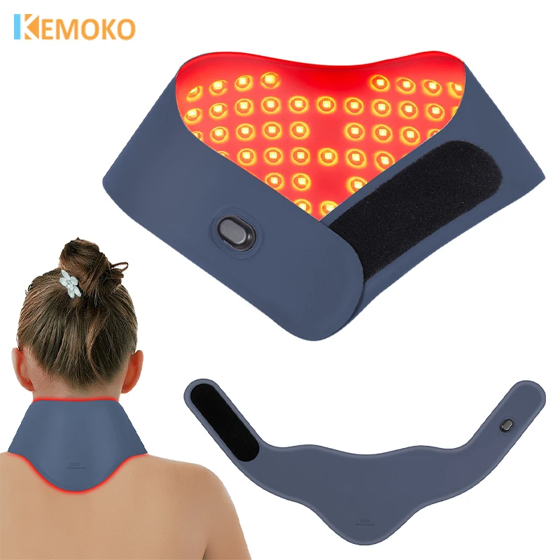 

New Neck Care Red＆Infrared Light Therapy Belt 850nm 660nm Neck Massage for Neck Pain Shoulder Fatigue Relief Health Care Gift