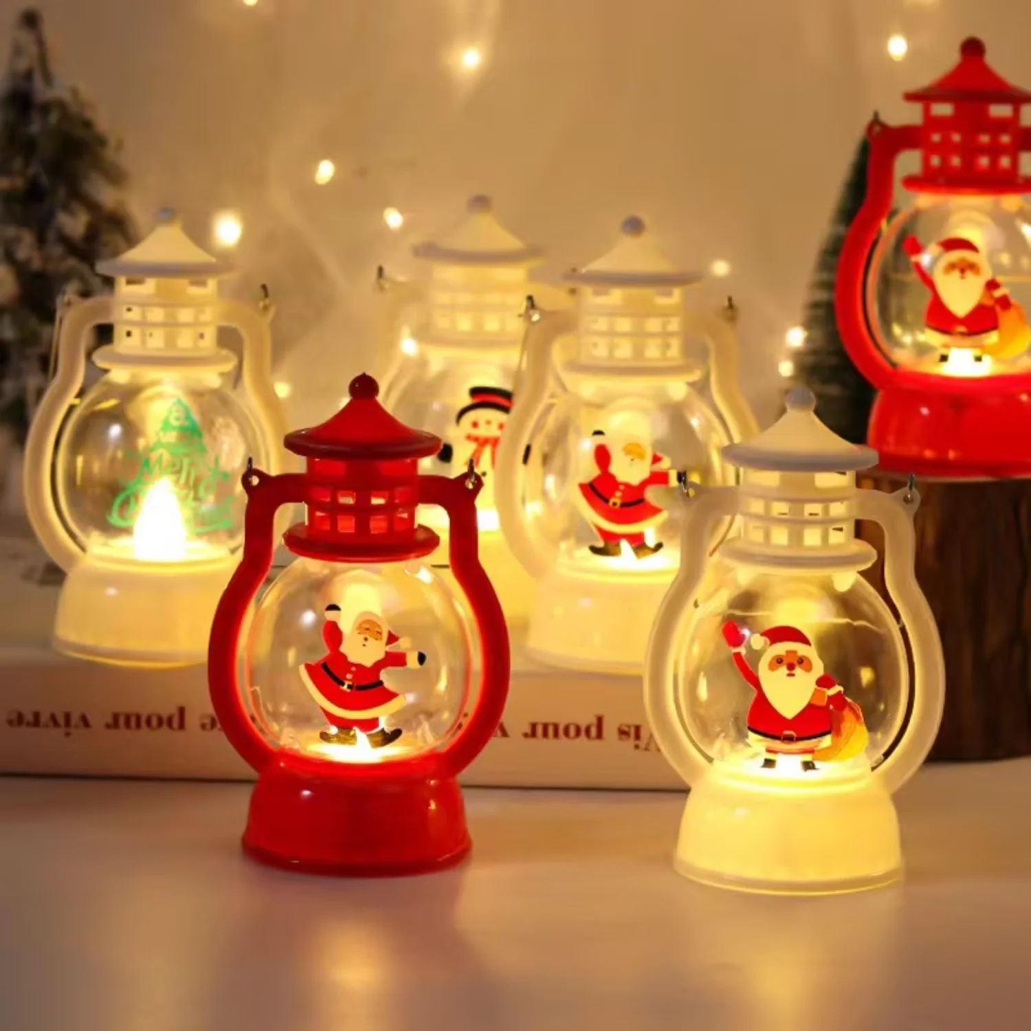 New design 2023 Christmas Decorative Cake Baking LED Light Children's Portable Small Lantern Night Light for Christmas