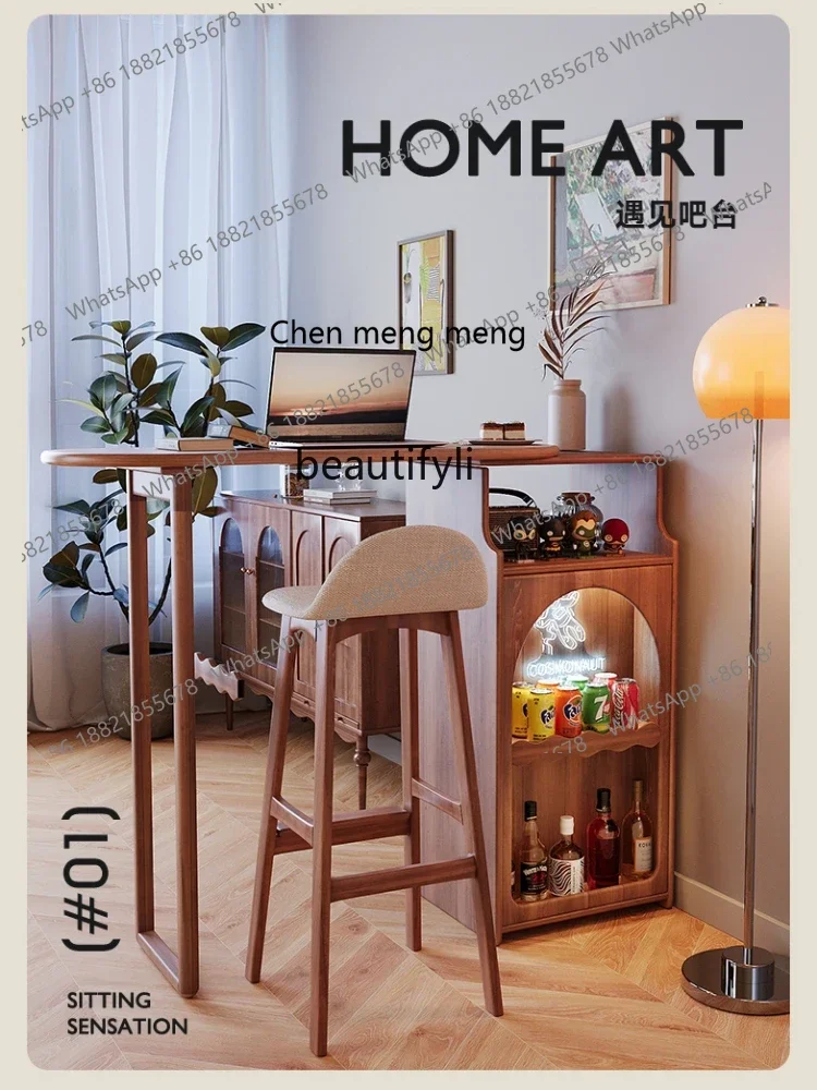 

ss7304 Folding Bar Counter Home Retro Retractable Balcony Living Room Locker Integrated Partition