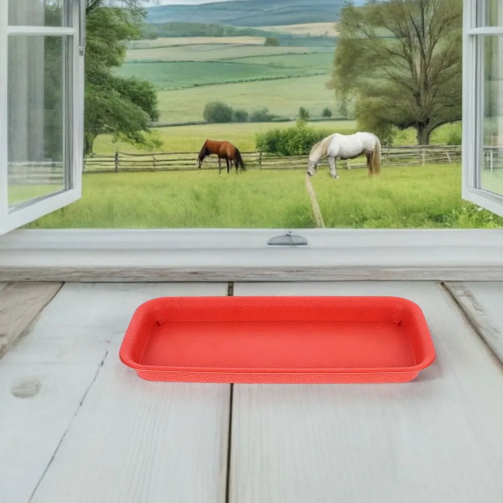 2Pcs Rectangular Resin Planter Saucer Flowerpot Bottom Tray Water Drainage Tray for Pots Indoor Outdoor Easy Rinse Clean