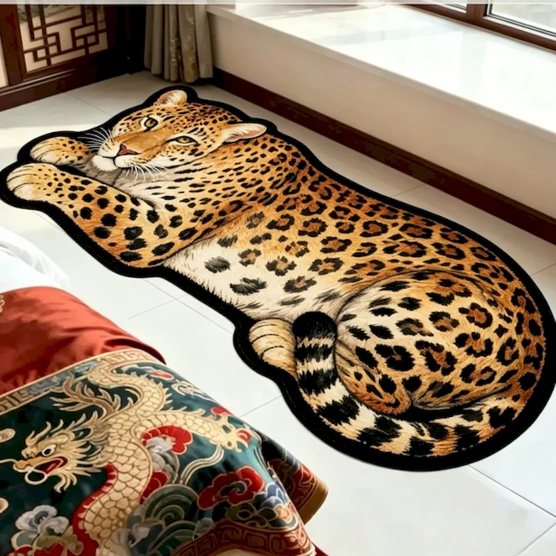 VIKAMA Simulation Animal Pattern Bedside Blanket Anti Slip And Absorbent Soft Floor Mat Indoor Bay Window Home Decoration
