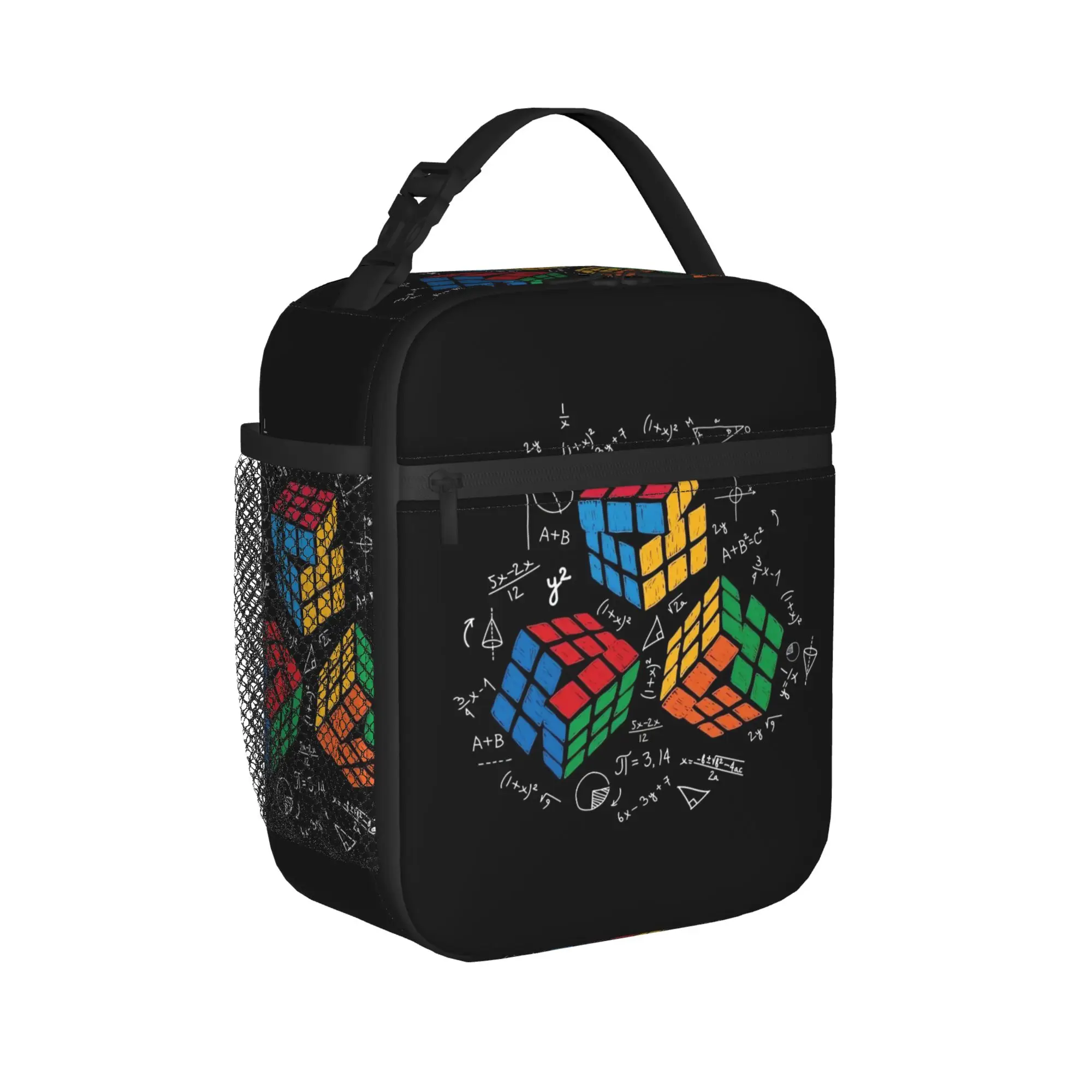 Math Rubik Rubix Rubics Player Cube Math Lunch Bag  Leisure Lunch Box For Unisex Office Portable Cooler Bag Thermal Lunch Bags