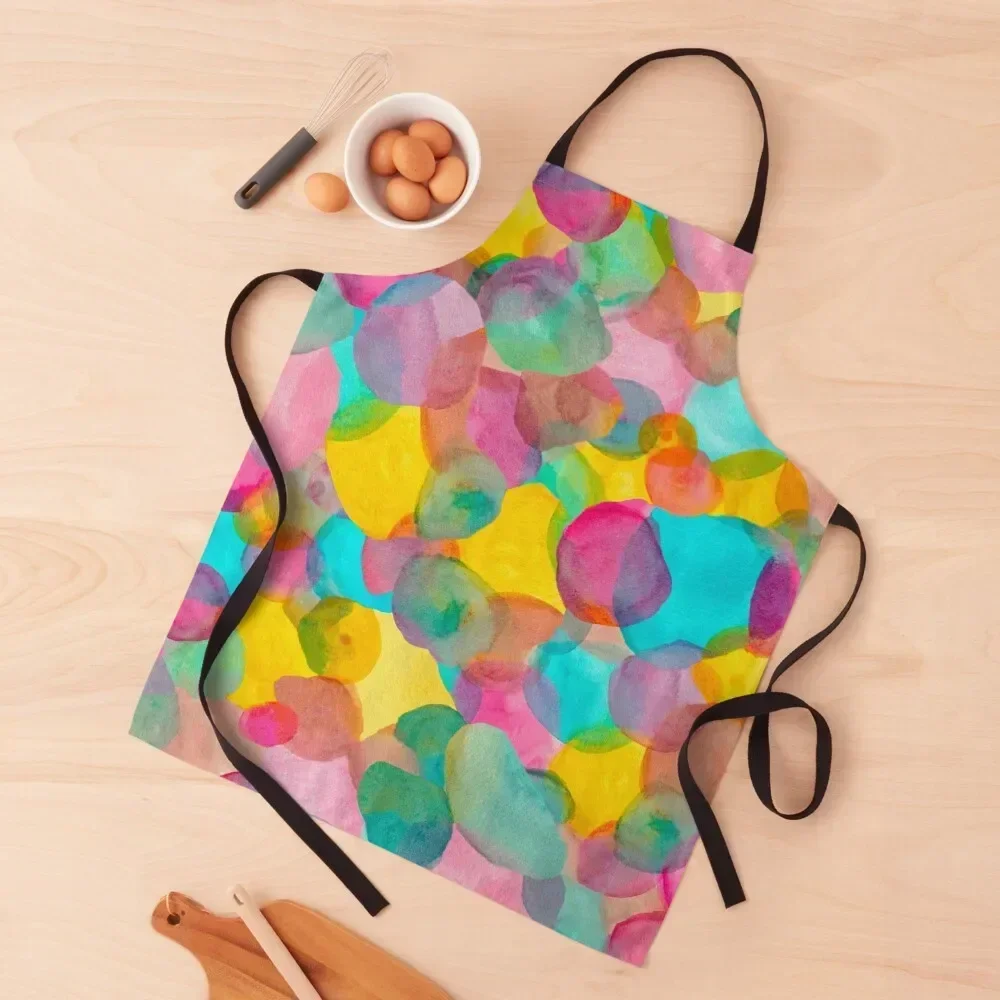 

Fun Multicolor Bubbles Apron Chef Uniform Woman Customizable New year's Kitchen And Home Items Apron