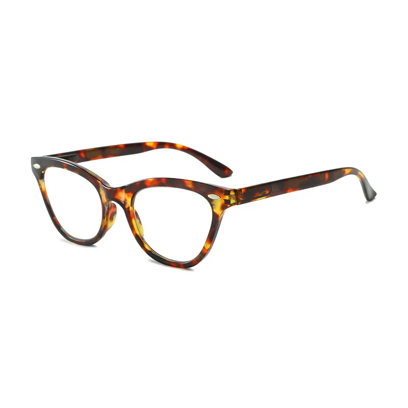Cat Eye Green Leopard Reading Glasses New Retro Women Rivet Computer Anti Blue Light With Diopter +0.5 +0.75 +1.25 +2.25 +3.75