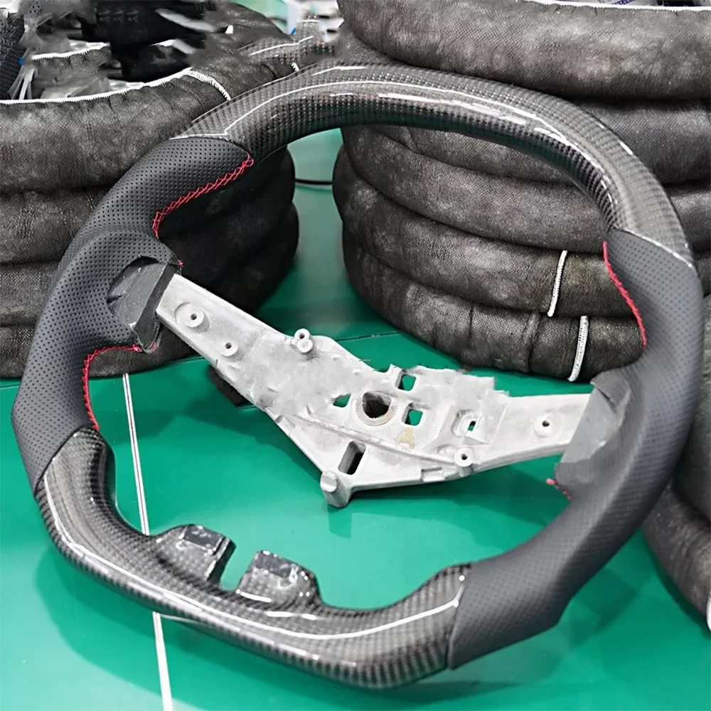 Real Flat Carbon Fiber Steering Wheel For Dodge Charger Challenger Durango 2011-2014 Leather 100% tested well