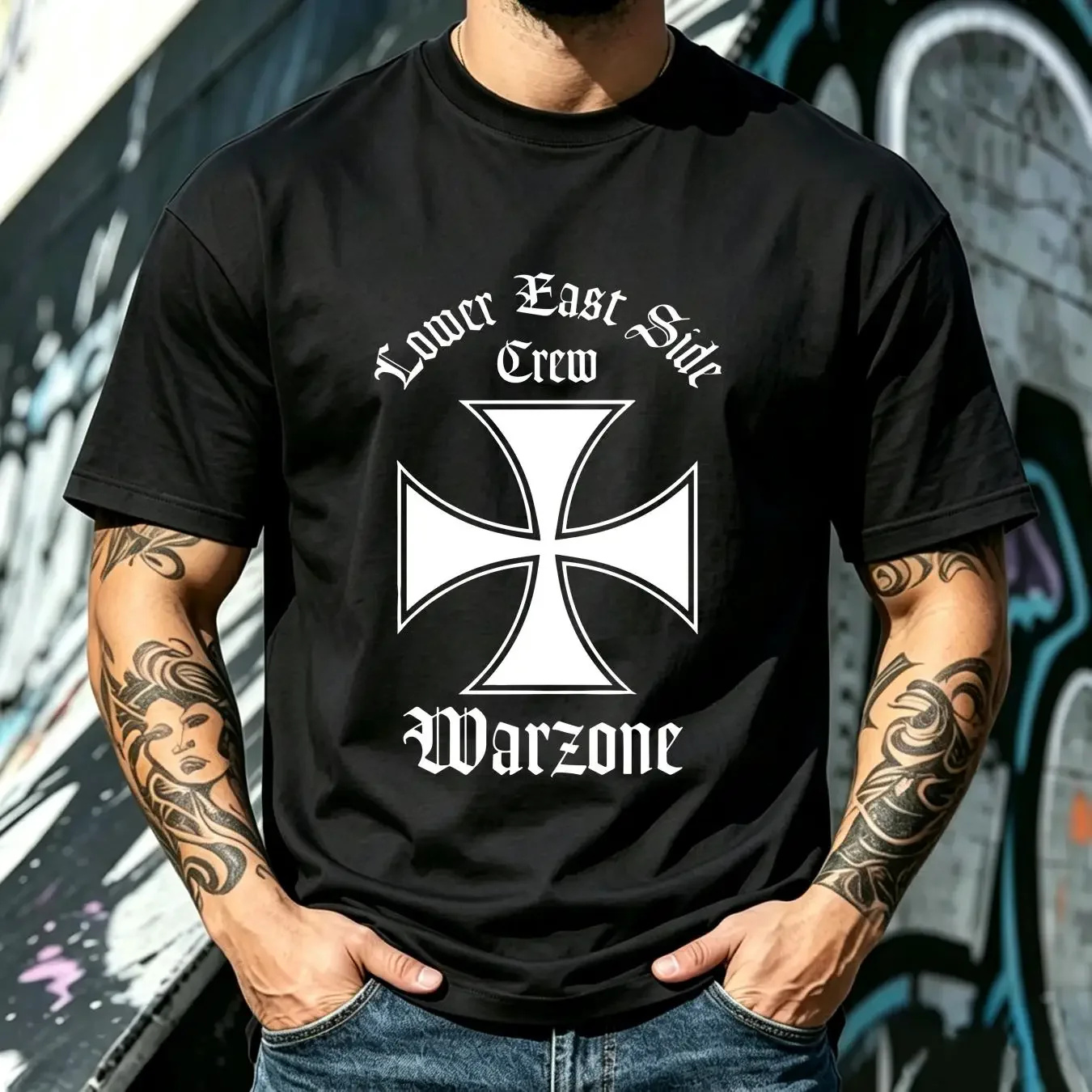 washed T Shirt Rare Vintage 90s Warzone Lower East Side Crew NYHC Punk Hardcore XL vintage Washed fashion Versatile