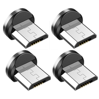 4X Round Magnetic Cable Plug Phone Android Magnet Charger Plug Micro-USB Fast Charging Adapter