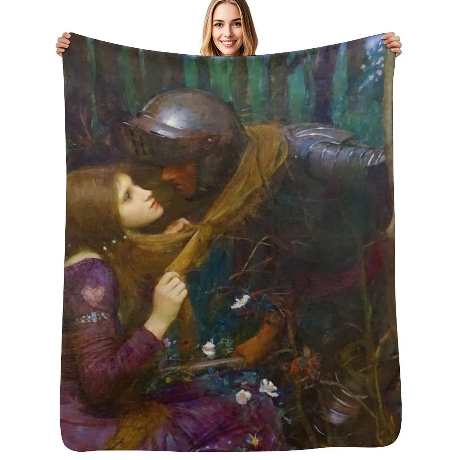 Одеяло La Belle Dame Sans Merci - John William Waterhouse, мягкое плюшевое клетчатое многофункциональное свободное одеяло в стиле аниме