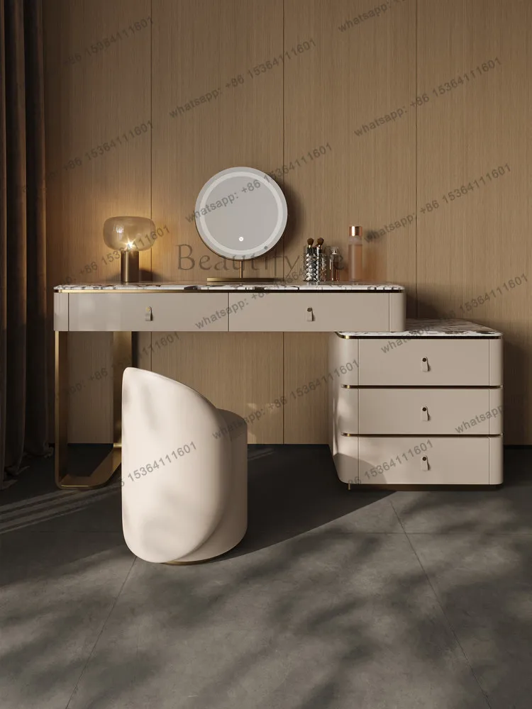 

Italian simple marble dresser chest integrated bedroom modern small apartment high-end makeup table