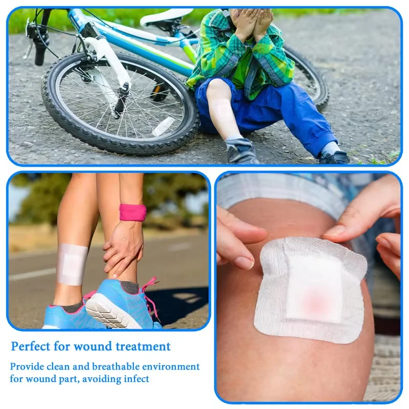 10pcs Sterile Dressing First Aid Bandage Emergency Kit Waterproof Breathable Cushion Adhesive Plaster Wound Hemostasis Sticker