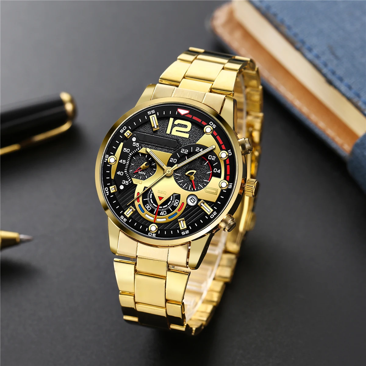 مجموعة ساعات مخصصة مكونة من 12 قطعة للرجال، هدية عيد ميلاد للارتداء اليومي