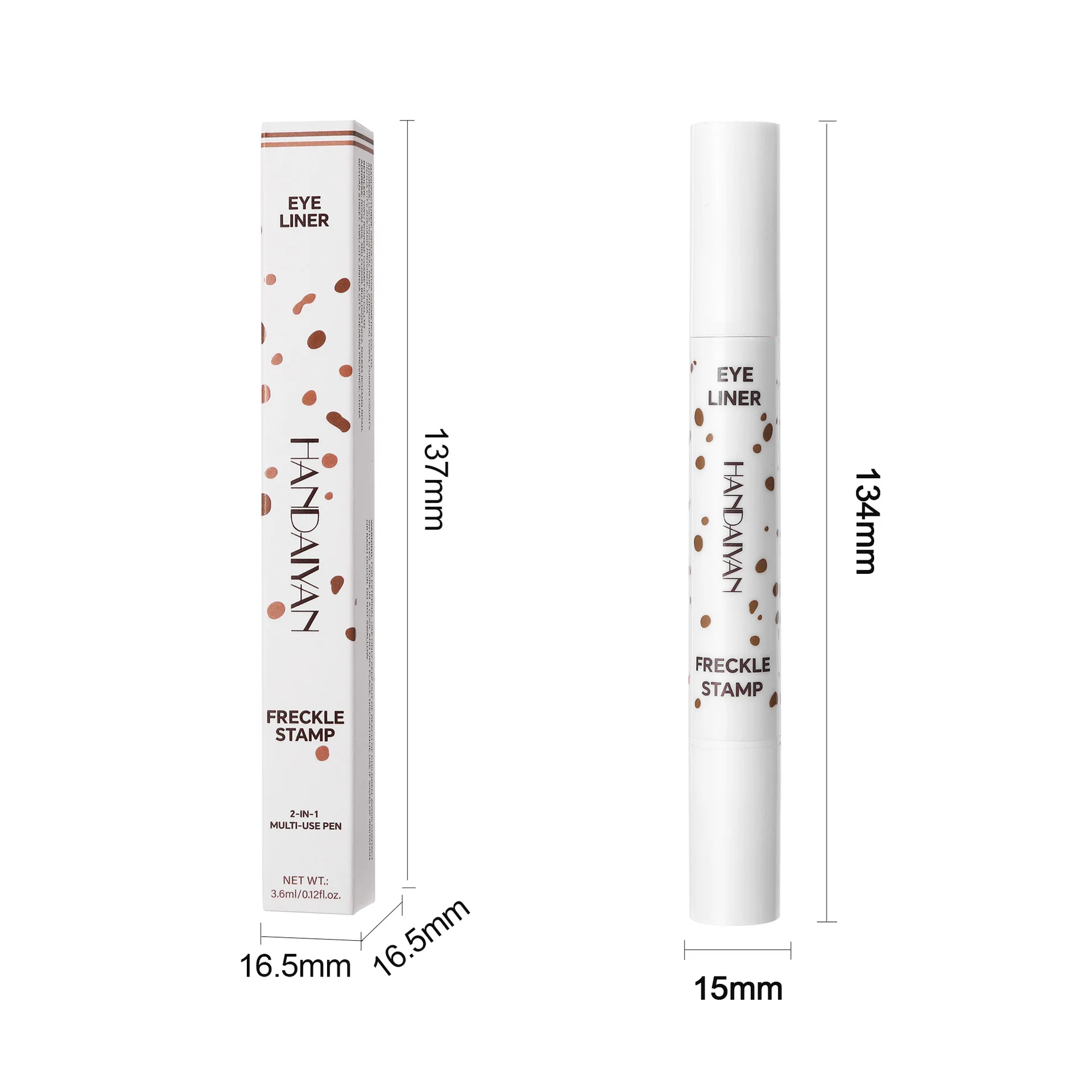 Dual Tip Sproet Eyeliner Pen Waterdicht Sneldrogend 2 Kleuren Natuurlijke Nep Sproeten Make-up Tool voor Cosplay Festival Cosmetica