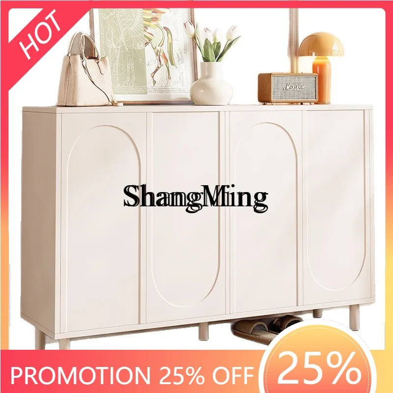 

FG Cream Style Shoe Cabinet for Home Entrance, Indoor Wall Storage, Balcony Storage, Hallway Shoe Rack