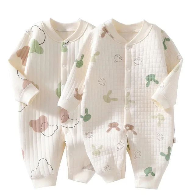 3-warstwowy kombinezon dla noworodka Bawełniany niedźwiedź Królik Kreskówka Romper dla niemowląt Jesienno-zimowy strój dla maluchów Niemowlęcy Onesie Kids Boy Girl Clothes