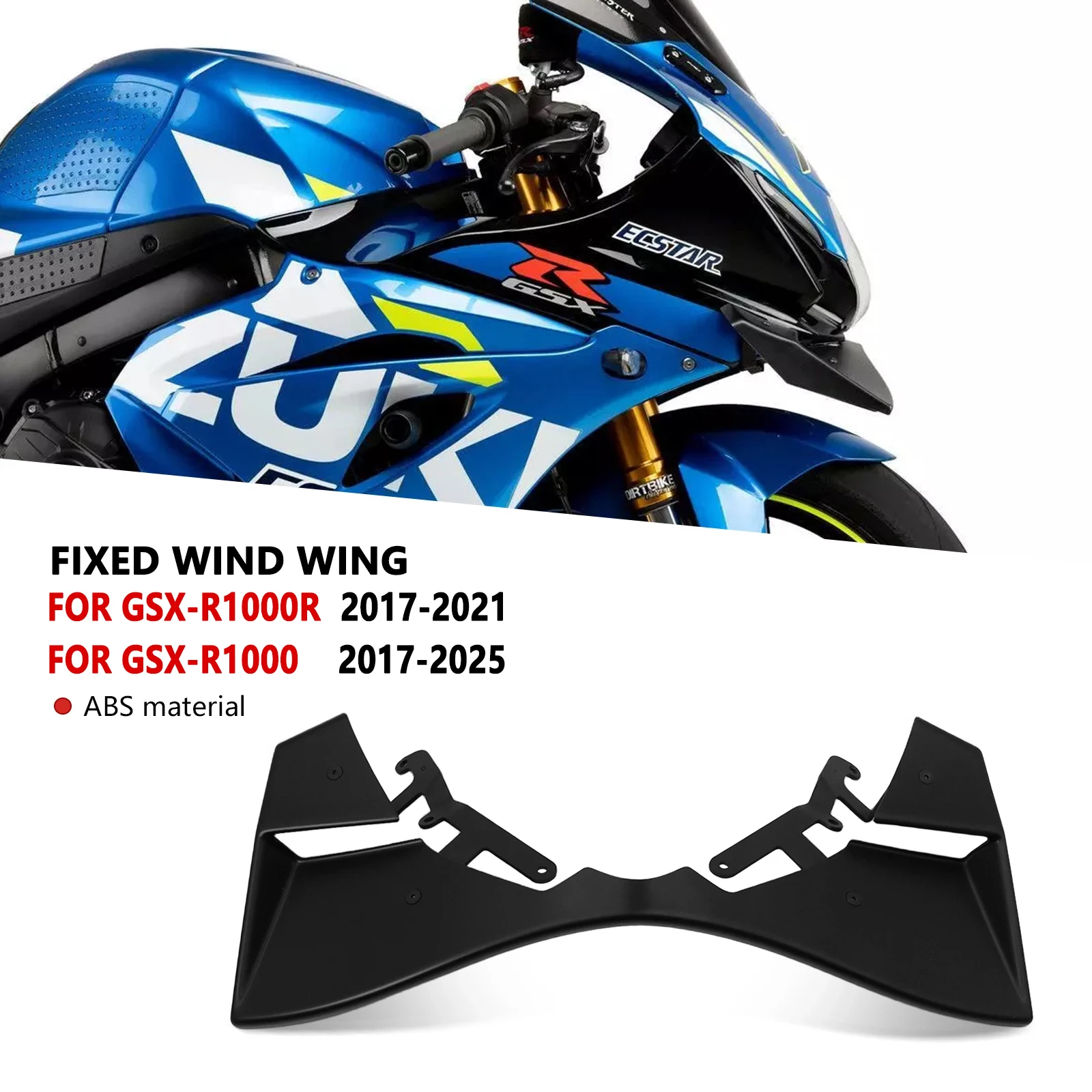 

Для GSX-R1000 2017-2025 GSX R1000R 2017-2021 мотоциклетная прижимная сила, голые передние спойлеры, крылышко, аэродинамическое крыло, передний спойлер