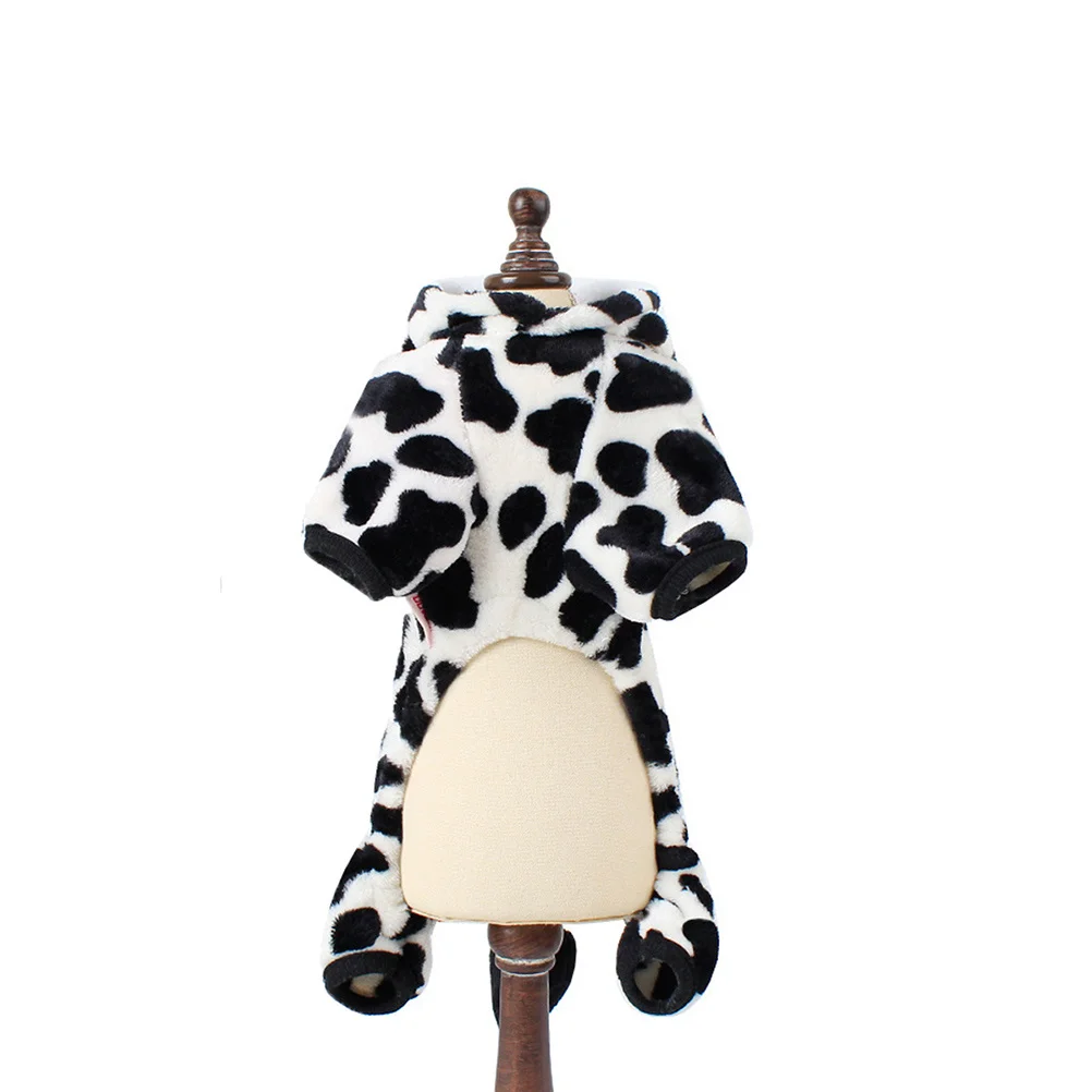 

Dog Cow Costume Cute Small Dog Hoodie Puppy Jumpsuit Warm Four Feet Coat Elastic Comfortable Xs Puppy Clothing