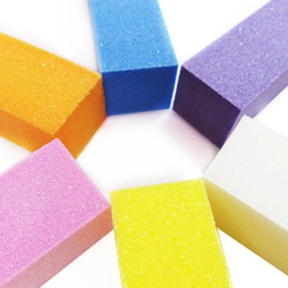 5pcs Nail Buffer Blocks 9.5X2.5X2.5Cm Sponge Nail File For Manicure Pedicure Care Durable Washable All-Sided Lightweight Tool