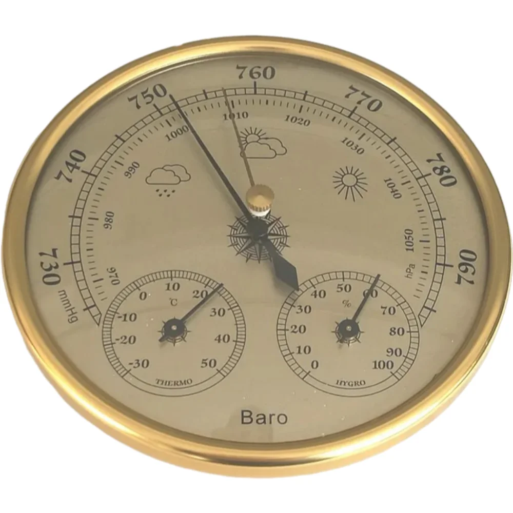 High Quality Precision Aneroid 128mm 3in1 Barometer With Thermometer and Hygrometer Humidity Tester Meter Outdoor Fishing Tool