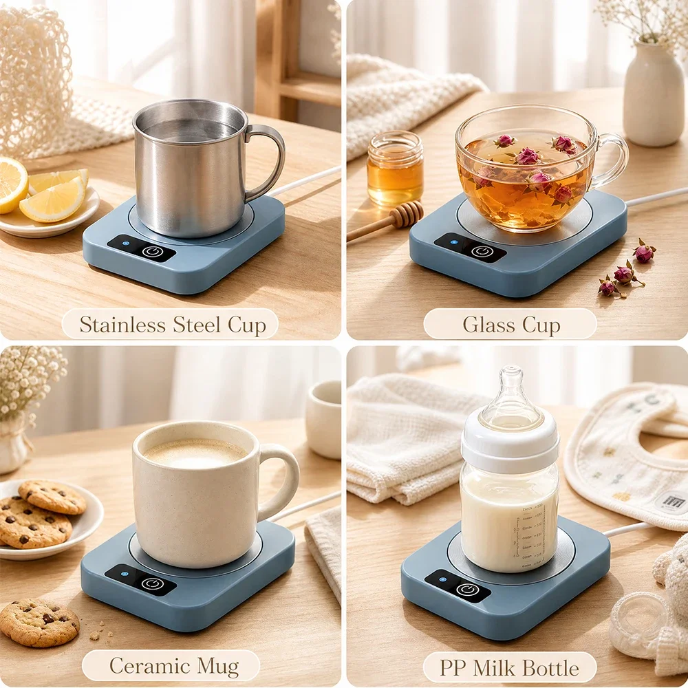 Electric Mug Warmer Milk Tea Water Coffee Heating Pad Cup Heater Warming Mat Constant Thermostatic Coaster Low Power Home Office