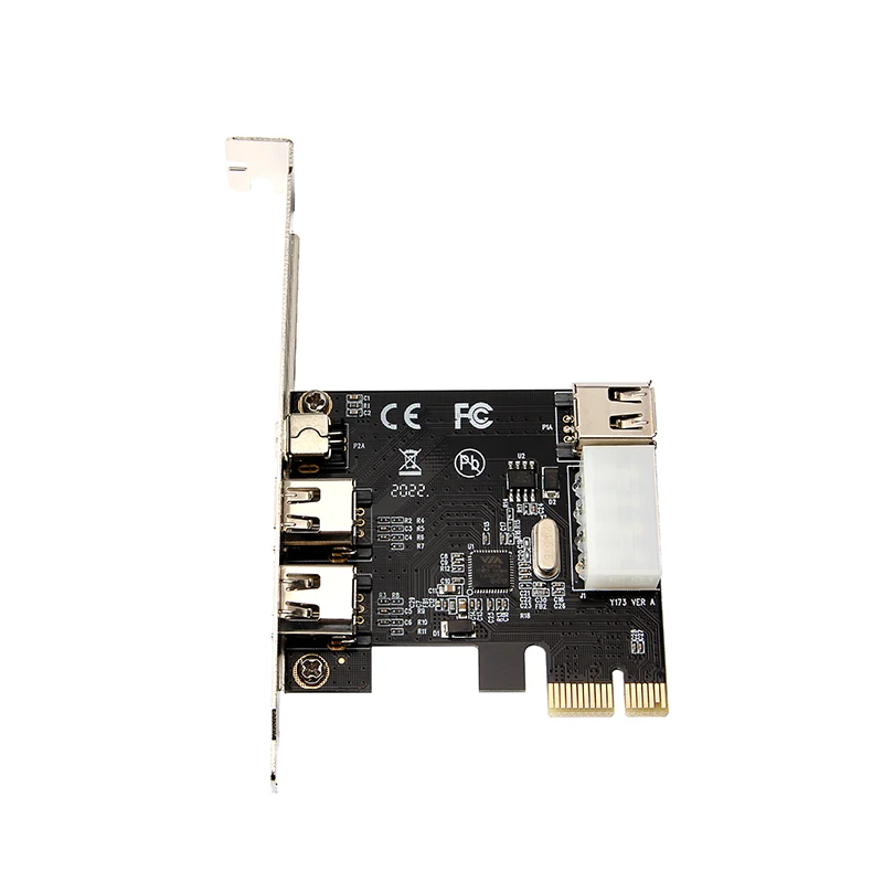 1 Set PCI-e 1X IEEE 1394A 4 Port(3 + 1) فايرواير بطاقة محول 1394 A PCIe مع 6 دبوس إلى 4 دبوس IEEE 1394 كابل لسطح المكتب #3