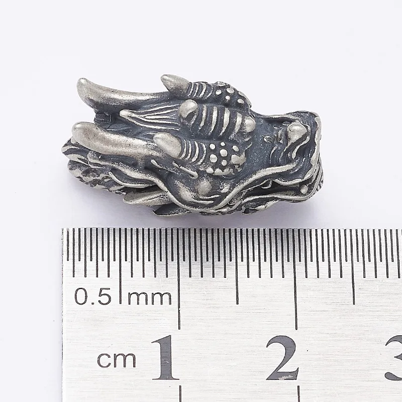 100% 925 Silver Power Dragon Beads Jewelry Findings Good Luck Loose Beads