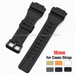 18mm Silicone Watch Strap for Casio AQS800 S810W AEQ-110W W735H 736H Replacement Bracelet Soft Resin Watch Strap Accessories