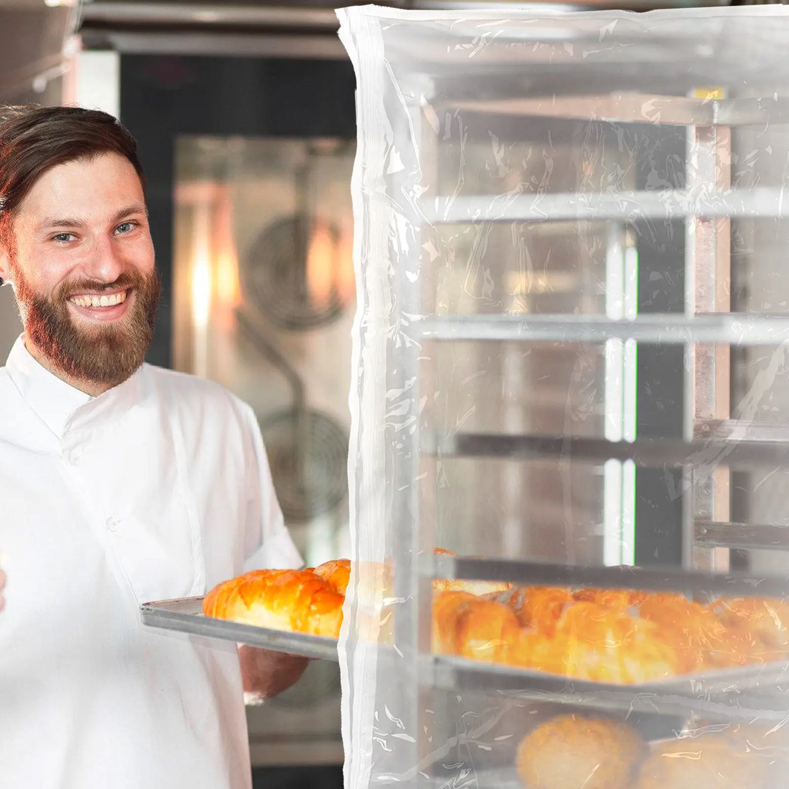 

Прозрачный многоразовый защитный чехол из ПВХ для подставки для противней, пылезащитный аксессуар для кухонной техники