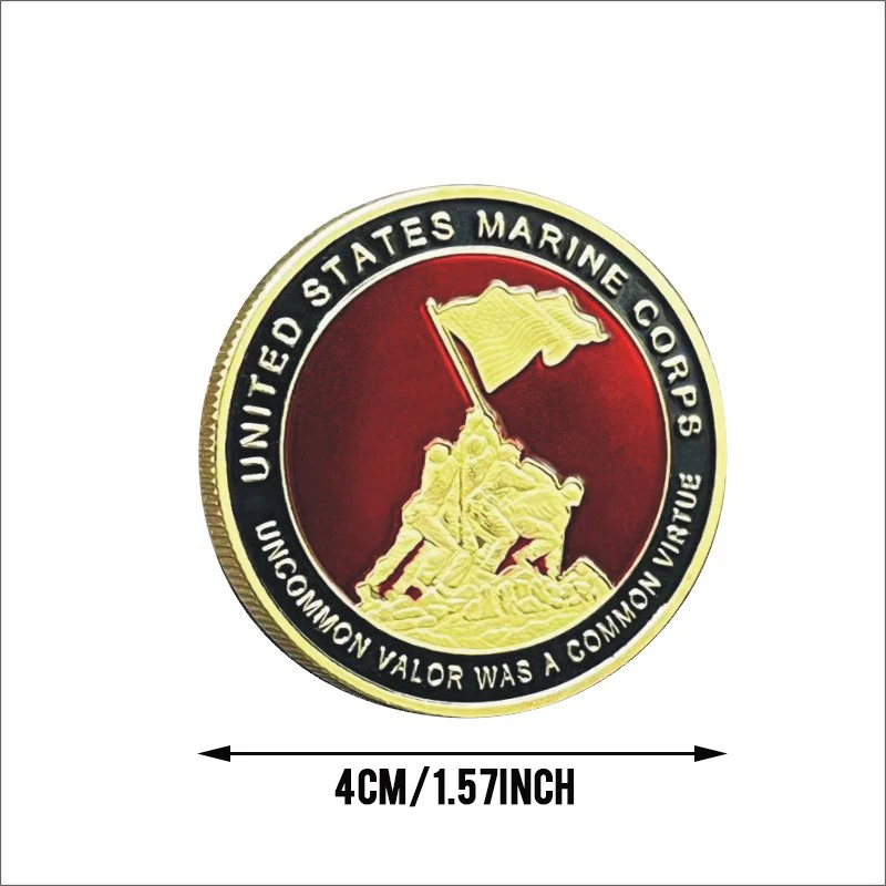 USA Marine Corps Semper Fidelis Commemorative Coin Uncommon Valor Was A Common Souvenir Coin Golden Plated Challenge Coin