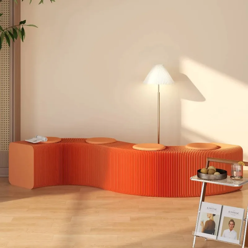 Foldable multi-person bench Home shoe changing stool Home bedside stool Mobile multi-functional retractable low stool