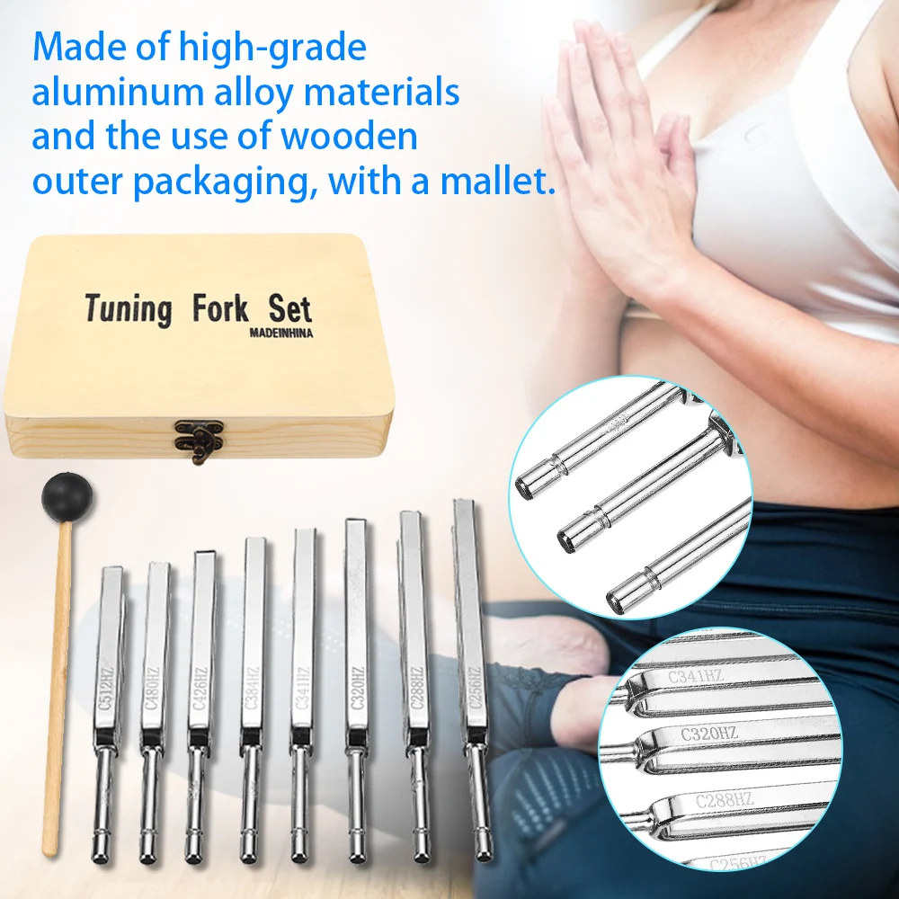 Imagem -02 - Aço Medical Tuning Fork Terapia de Vibração Sonora Kit de Cura Chakra Music Choiking Completo 256512hz Pcs por Conjunto