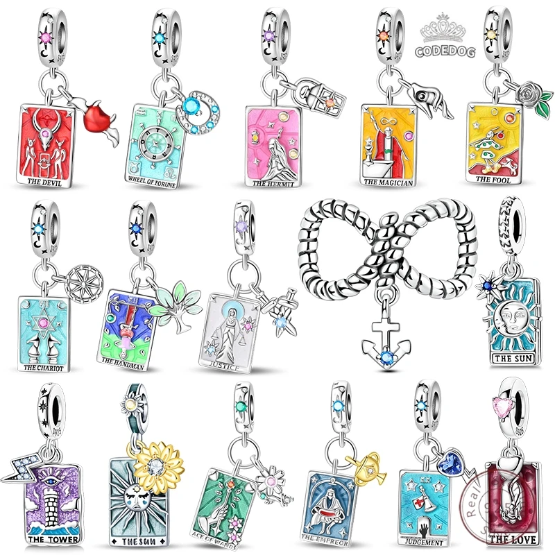 925 Sterling Silver Charms Beads Pendants Sun Moon Stars Magic Tarot Fit Original Bracelets Women Fine Jewelry Gift