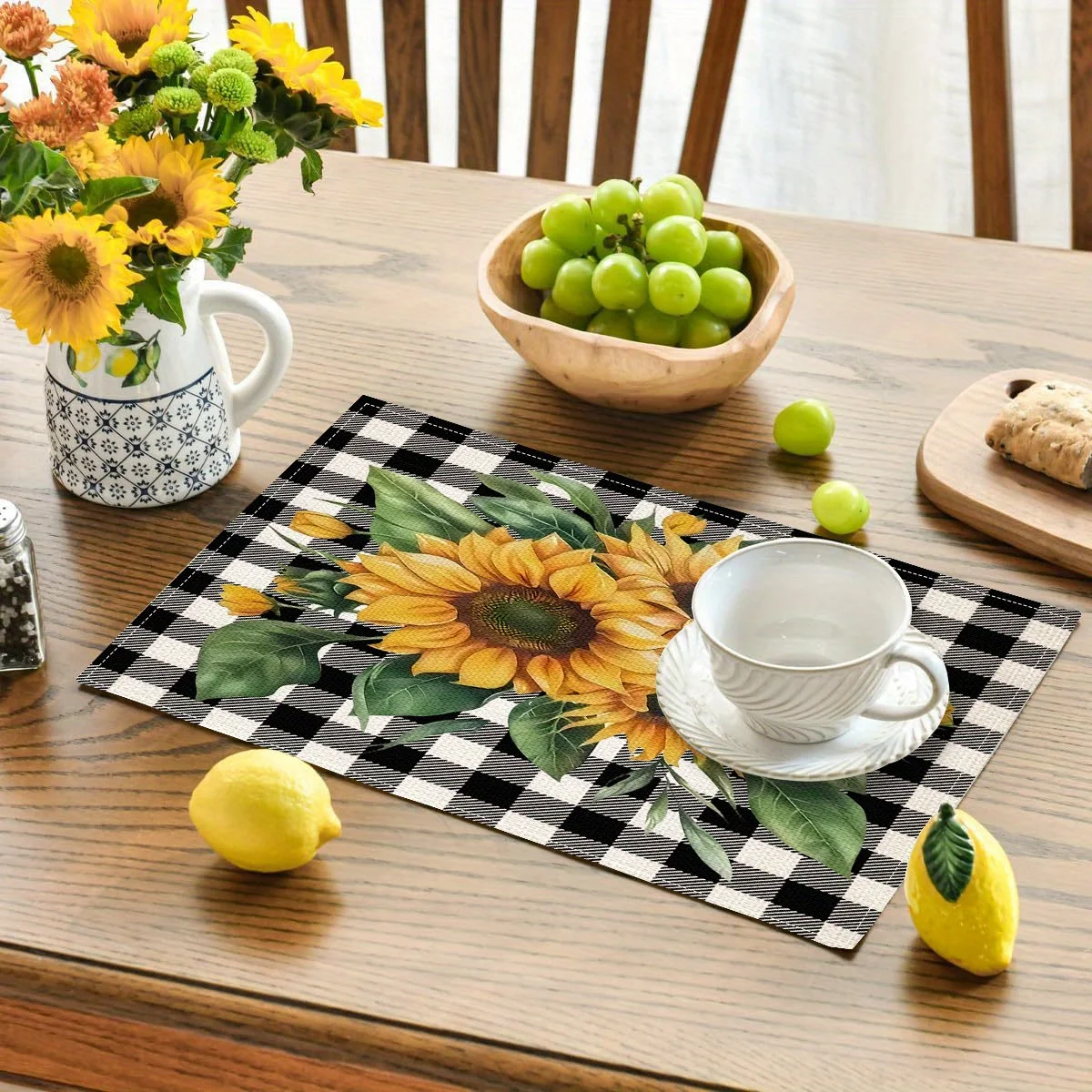 4pcs, Linen Placemats, Modern Square Table Mats, Heat Insulation, Quilted Table Runner, Stylish Placemats For Dining Table