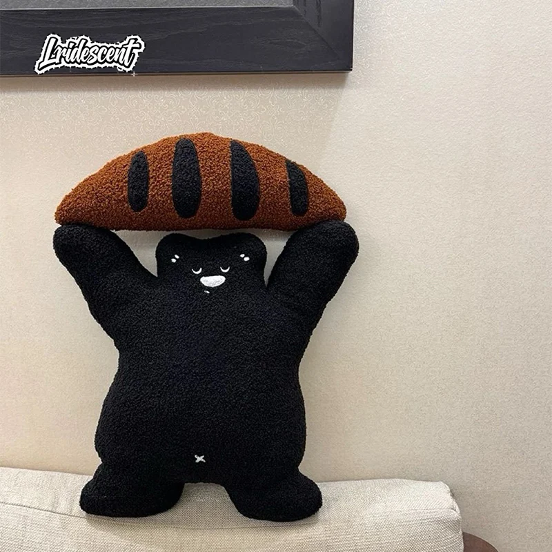 빵곰 재미있는 베개 귀엽고 창의적이며 기발한 홈 데코 등받이 쿠션 친구와 베스트 프렌드를 위한 이상적인 축제 선물