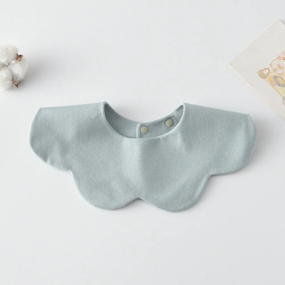 Solid Color Baby Feeding Bib Double-sided Wearing Petal Design Drool Burp Cloth Comfortable Soft Cotton Cotton Saliva Towel