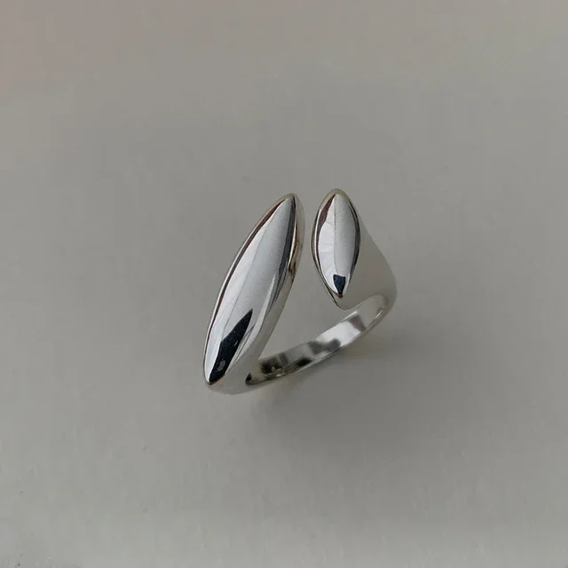 Women's Handmade Irregular Strip 925 Sterling Silver Ring