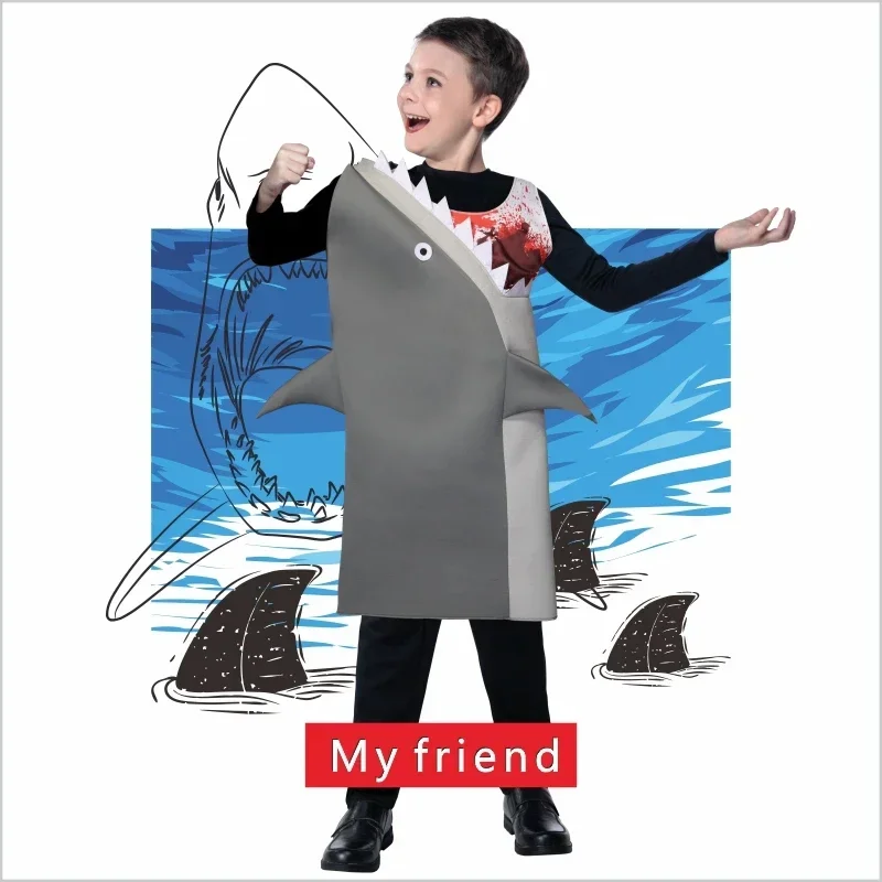 2024 Shark Starfish Costumes Children's Festival Party Halloween Cosplay Costume Cartoon Animation Show Outfit Dress Clothes MN7