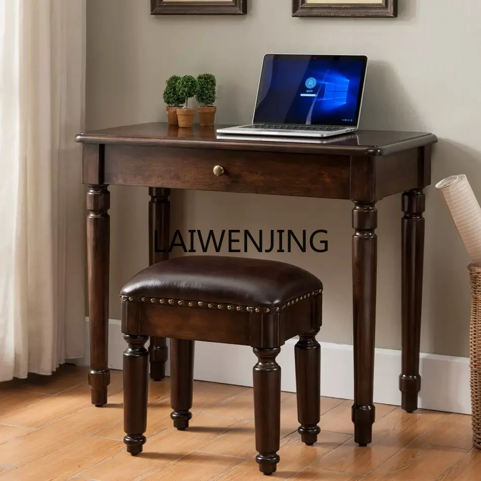 

HLZ solid wood desk small black walnut bedside study computer desk