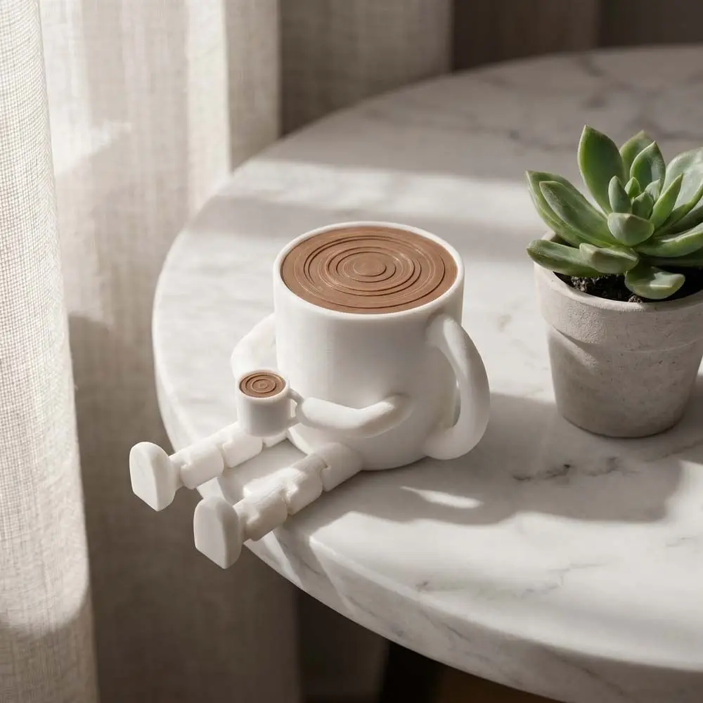 

3D Printing Coffee Bean Ornaments Funny Mocha pot Coffee cup Ornament Sculpture Multi Functional Home Decorations For Home