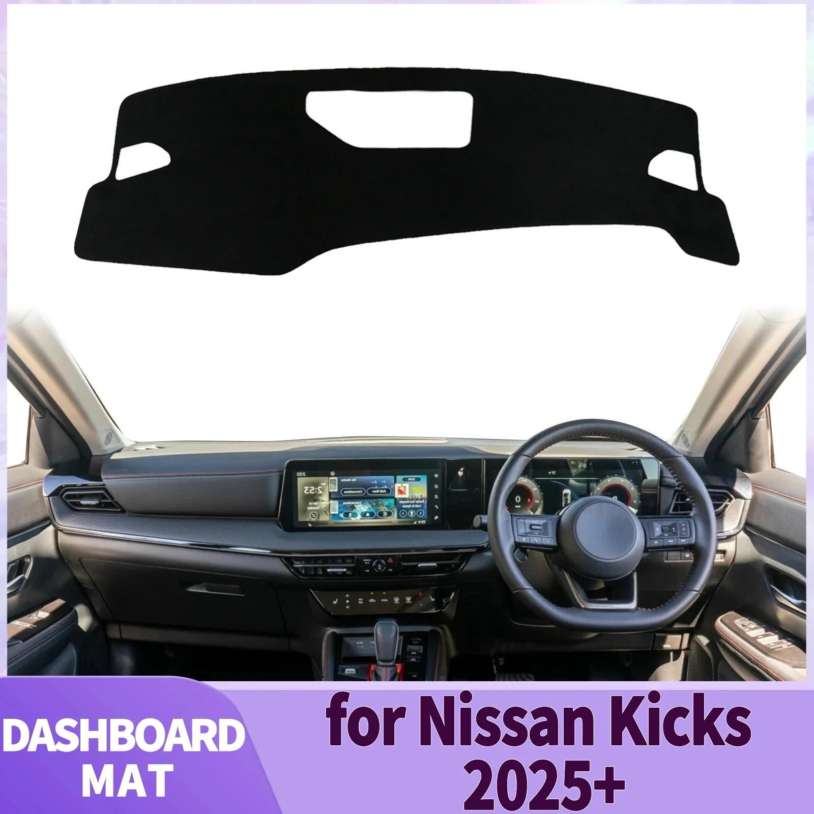 

Подходит для Nissan Kicks 2025 2026, автомобильные аксессуары, коврик для приборной панели, коврик для приборной панели DashMat, солнцезащитный ковер, защитный ковер