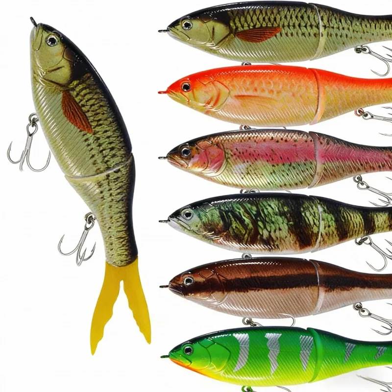 

6PCS 17CM 40G 4New hook, multi-section trout lure, sliding swimbait, lure bait, long-throwing slow-sinking pencil lure, slow-sin