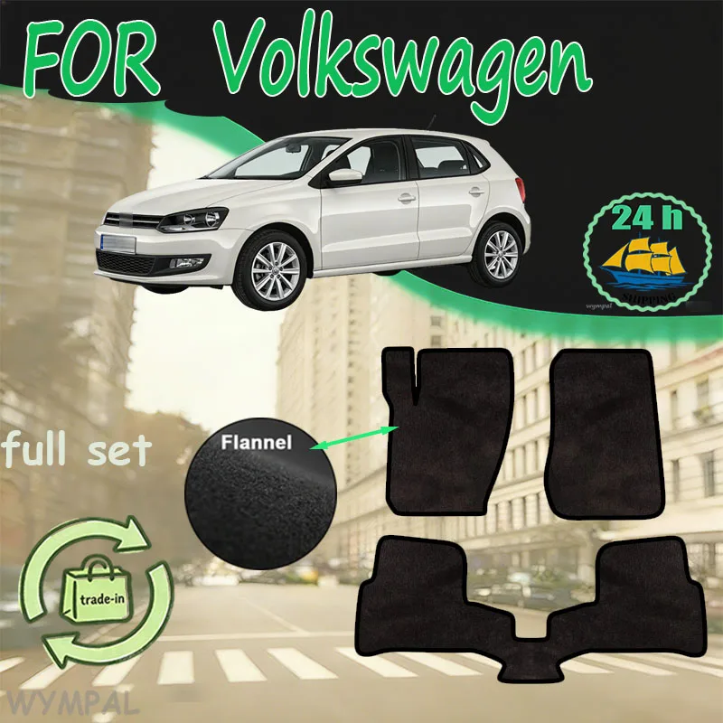

Фланелевые автомобильные коврики для Volkswagen Polo Mk5 6R 61 6C 2010~2017, автомобильные ковры, панели-подкладки, премиальные индивидуальные коврики для ног, аксессуары