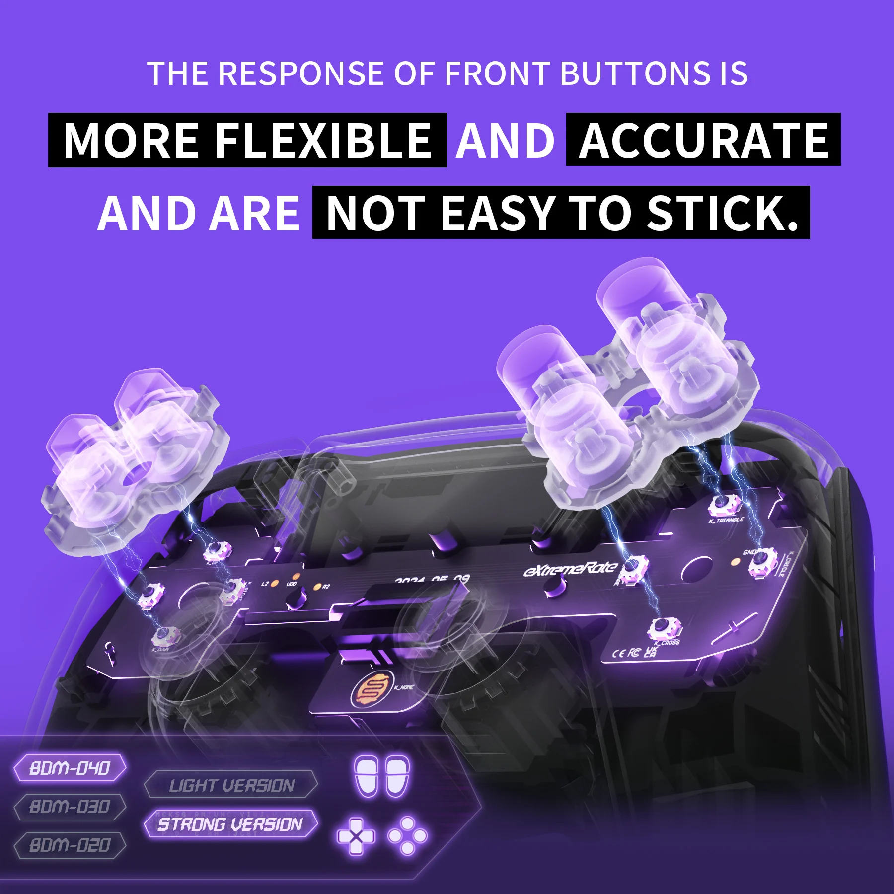 eXtremeRate Whole Clicky Kit for ps5 Controller BDM-040 Shoulder Face Dpad Buttons, Custom Micro Switch Clicky Hair Trigger Kit