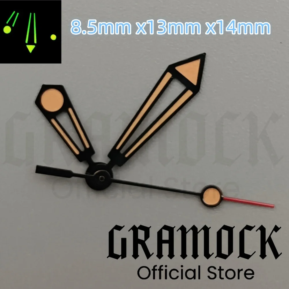 Lancette dell'orologio Gramock scavate luminose adatte al movimento NH35 NH36 ETA2836 2824 Miyota8205 8215 821A Mingzhu DG2813 3804 PT5000