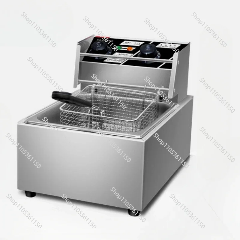 220V10l Stainless Steel Commercial Electric Frit Use Stove Single Cylinder Smokeless Chicken Dough French Fries Fryer Machine