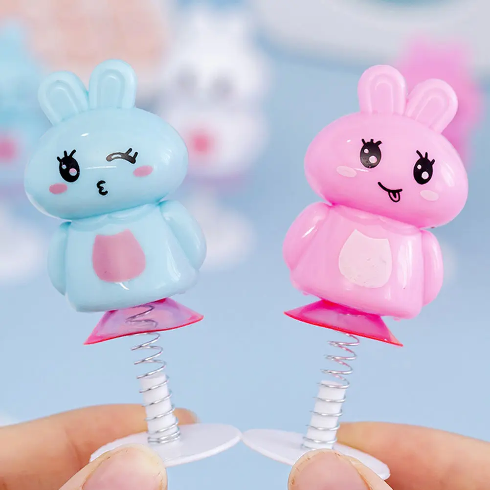 12pcs Cute Jumping Rabbit Toys for Kids – ABS Animal Figurines Bulk Playset