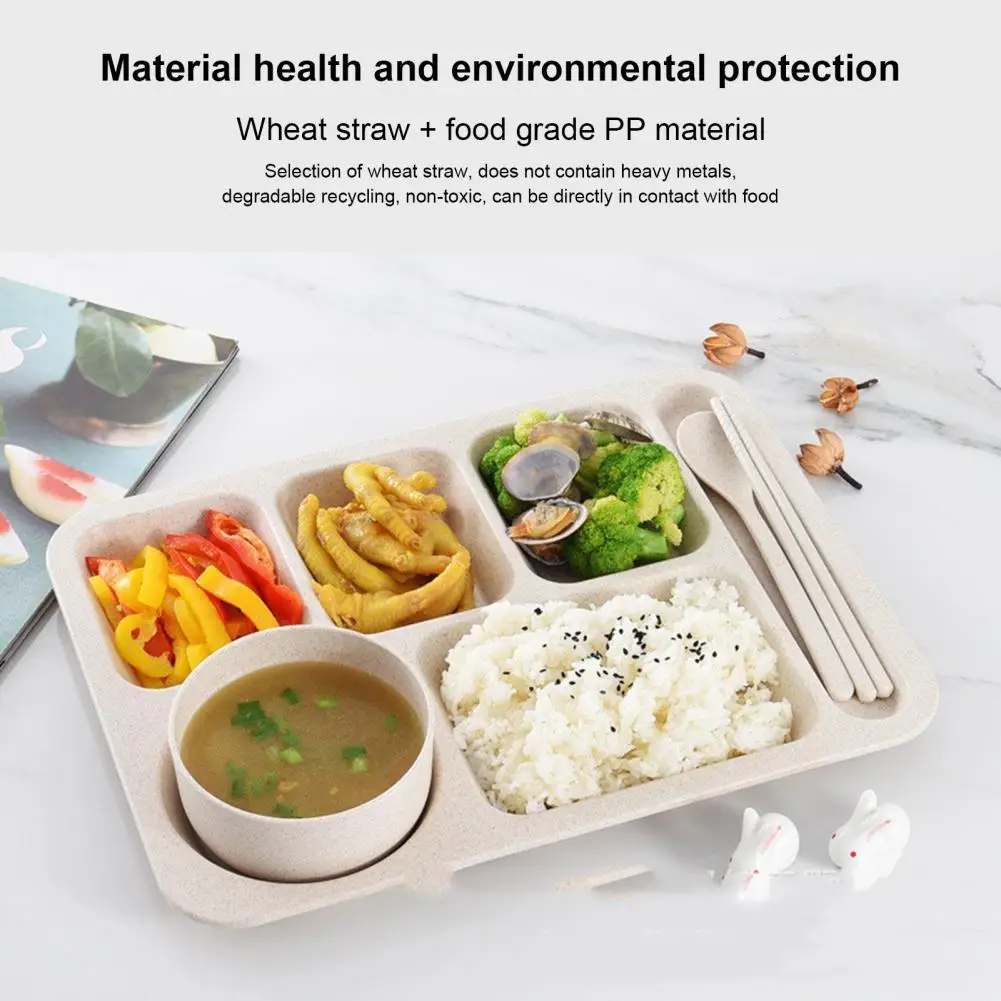 Dinner Plate Anti-deform Meal Tray Plastic Stackable  Attractive Heat-resistant Anti-slip Base Food Plate