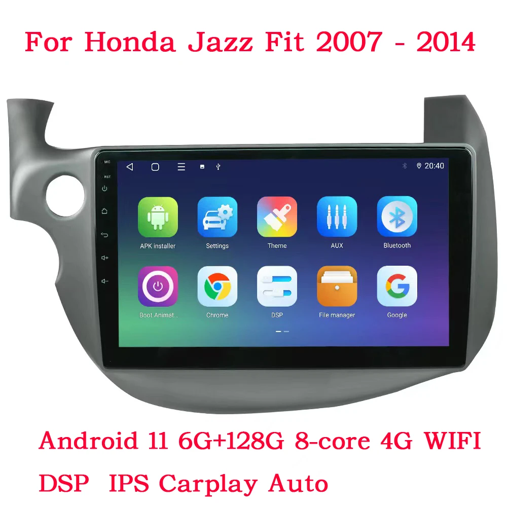 

2 din Android 11 Car Radio For HONDA JAZZ FIT 2007-2014 Multimedia Video Player Mirror Connection Split Screen Head unit