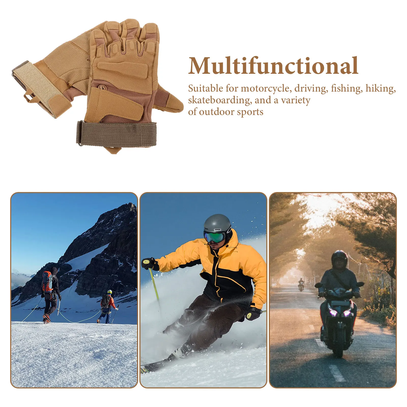 

1Pair Protective Full Finger Anti-Slip Cycling Gloves Outdoor Mountaineering Gloves Durable for Riding Hiking Fishing